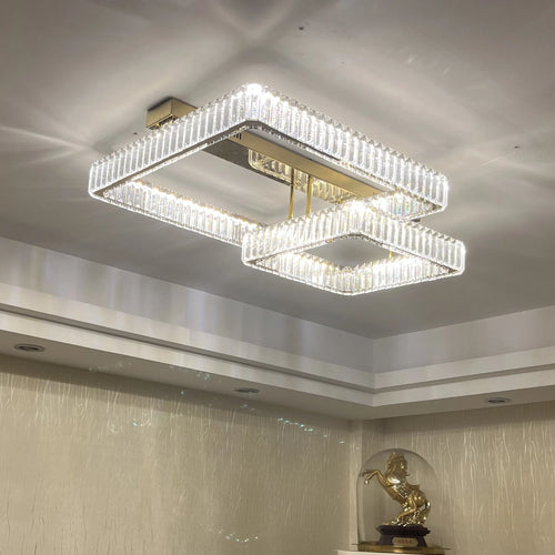 Plafonniers Led modernes à intensité variable pour salon Lustre cristal plafonnier chambre luxe plafonniers luminaires - vue 5 sur 11