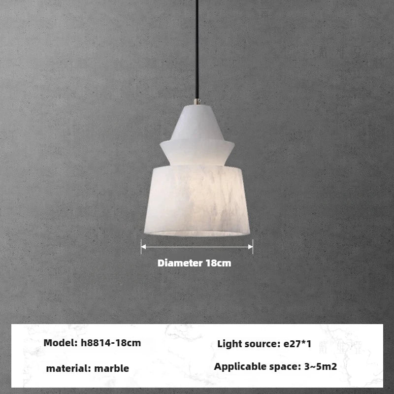 suspension moderne en marbre naturel et cuivre design élégant - vue 8 sur 8