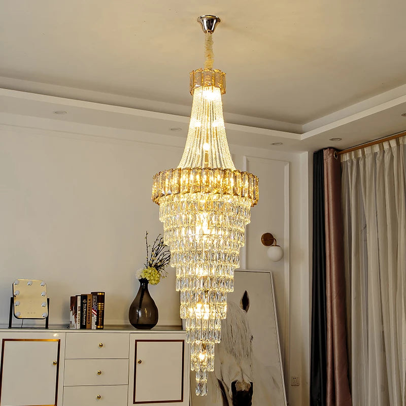 lustre contemporain en cristal pour décoration intérieure élégante - vue 2 sur 16