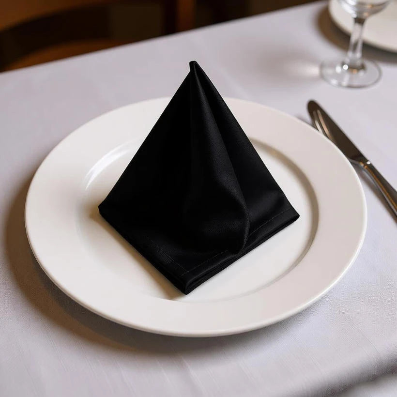 Serviette de table satin décorative pour mariage réception - vue 5 sur 5