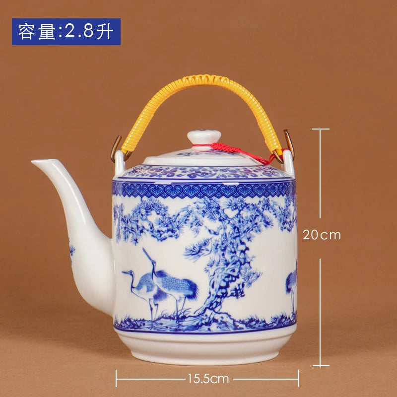 Théière céramique jingdezhen style chinois grande capacité - vue 2 sur 7