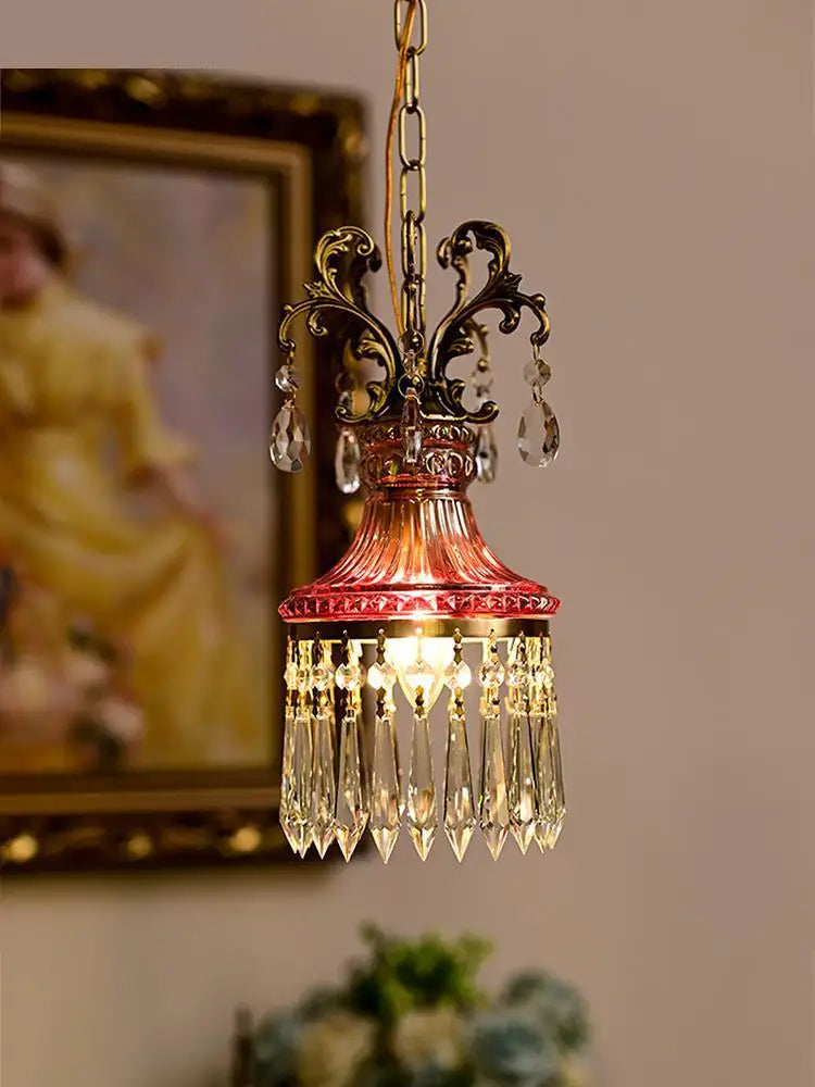 suspension en cristal français rétro pour ambiance luxueuse - vue 3 sur 7