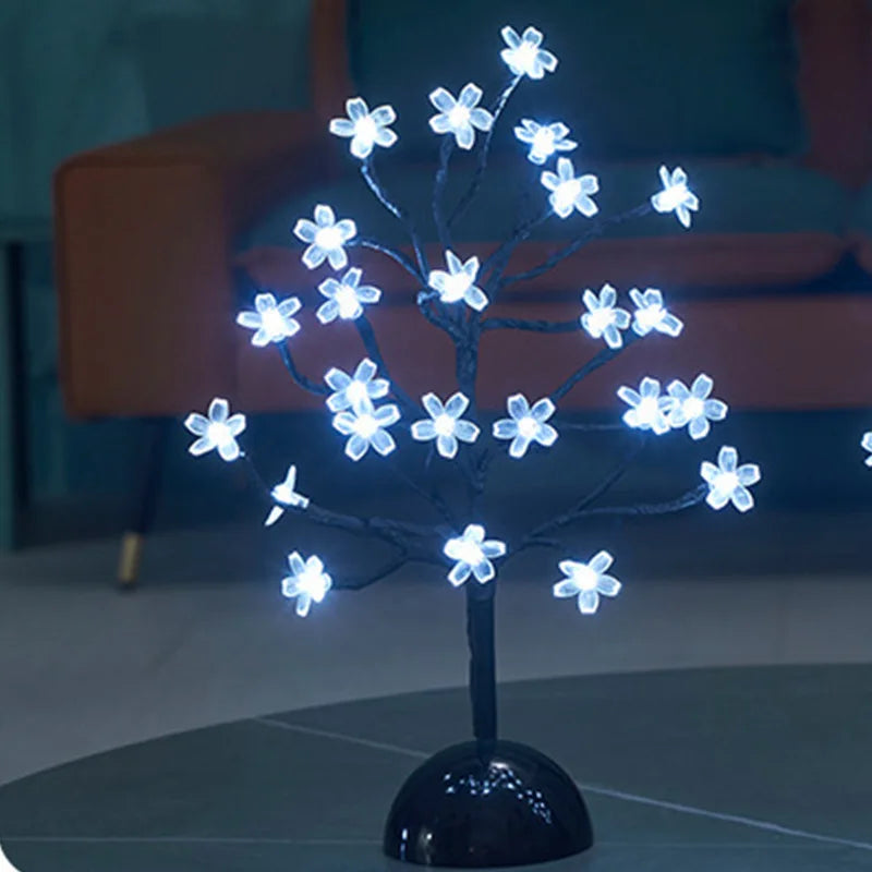 Veilleuses LED Cerisier Fleur Arbre Lampe Bureau Maison Chambre Décor - vue 4 sur 7