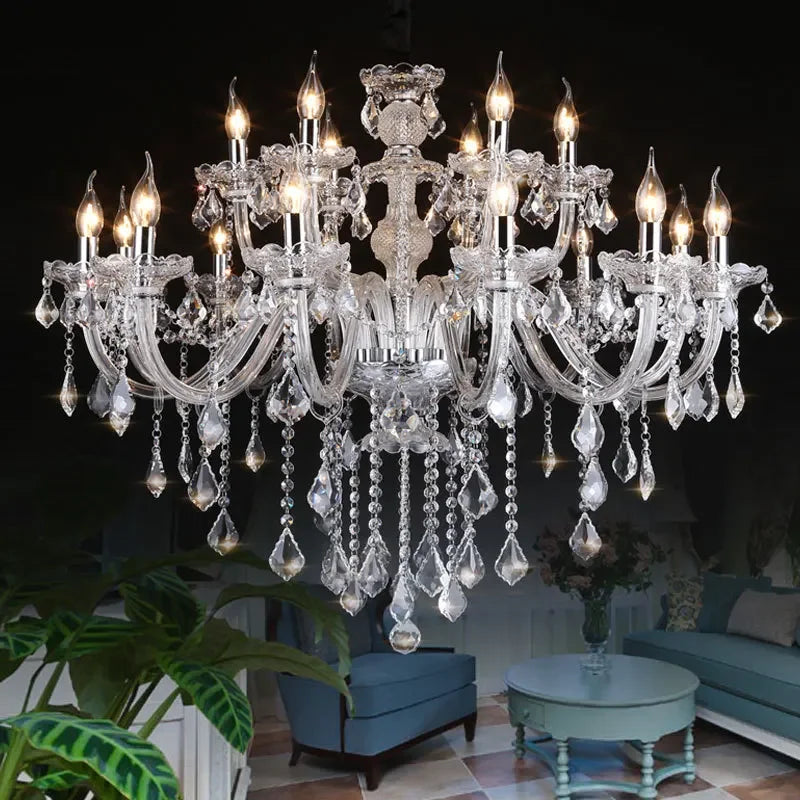 lustre en cristal Style européen avec bougie maison - vue 3 sur 5