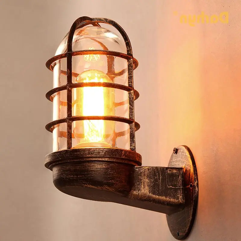 Applique murale led en verre rétro étanche pour extérieur et intérieur
