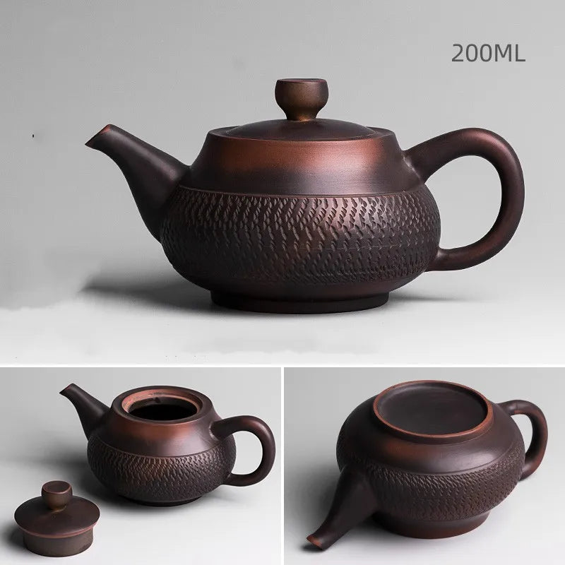 Théière kung fu artisanale en céramique petite capacité