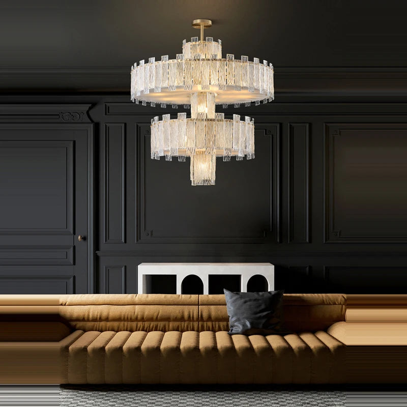 plafonnier design rond à couches en cuivre doré - vue 4 sur 22