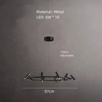 lustre minimaliste en métal avec hauteur réglable pour divers espaces