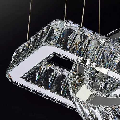 Lustre design cristal doré moderne pour salle à manger éclairage intérieur - vue 5 sur 8