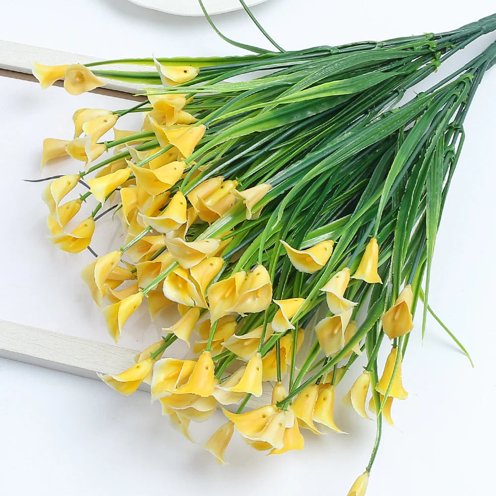 bouquet de lys calla artificiels pour décoration intérieure et extérieure - vue 10 sur 12