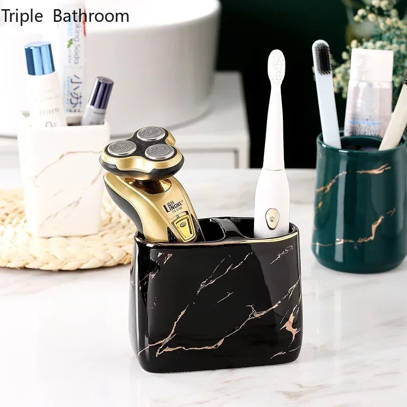 porte-brosse à dents en céramique design pour salle de bain - vue 3 sur 15