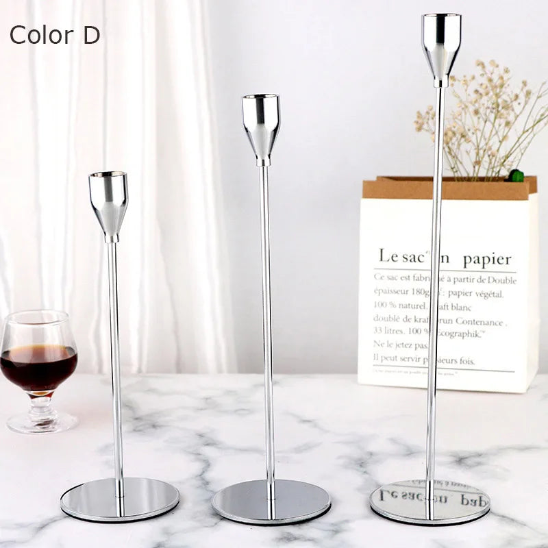 bougeoirs en métal luxueux pour mariage et décoration élégante - vue 9 sur 11