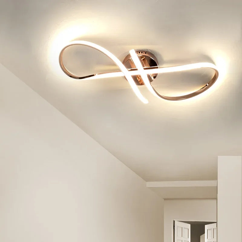 plafonnier moderne à leds doré chromé pour intérieur - vue 7 sur 10