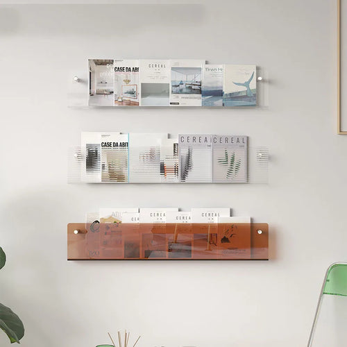 étagère à livres en acrylique support de rangement mural design moderne - vue 3 sur 17