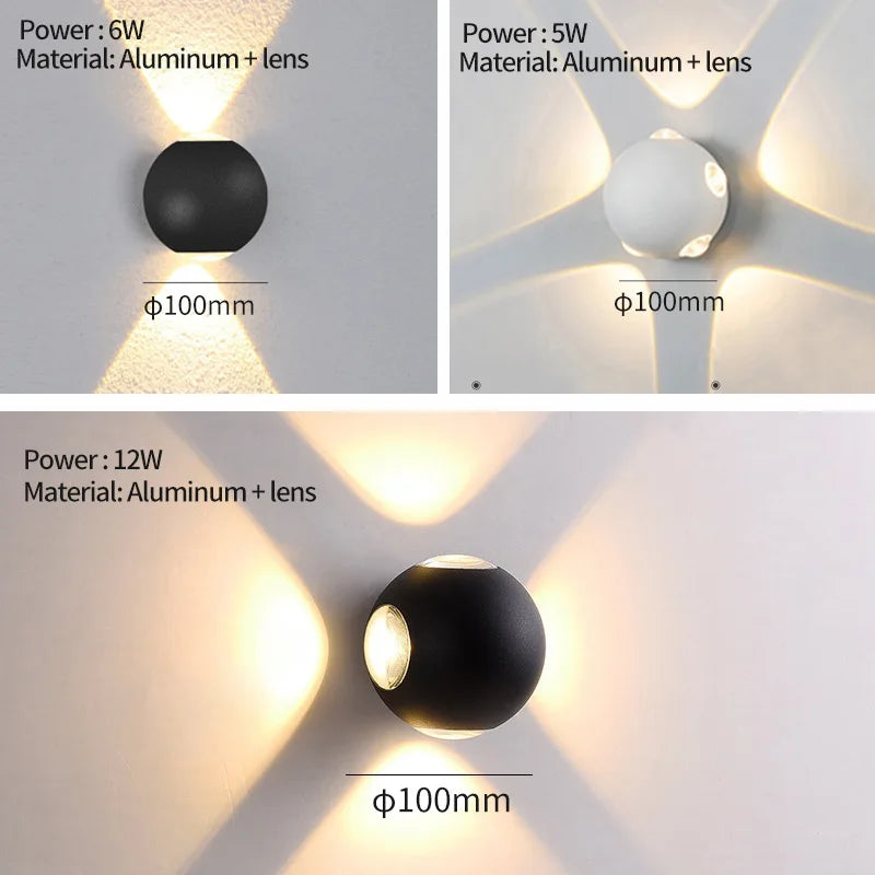 applique murale led moderne pour intérieur et extérieur - vue 5 sur 12