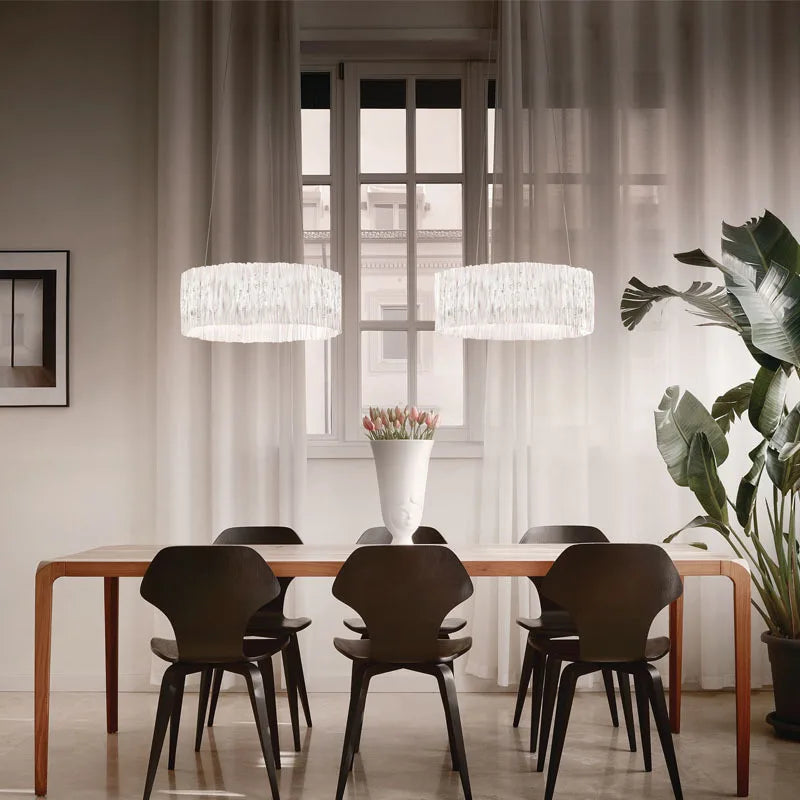 lustre acrylique pétale design italien nordique moderne éclairage art - vue 4 sur 5