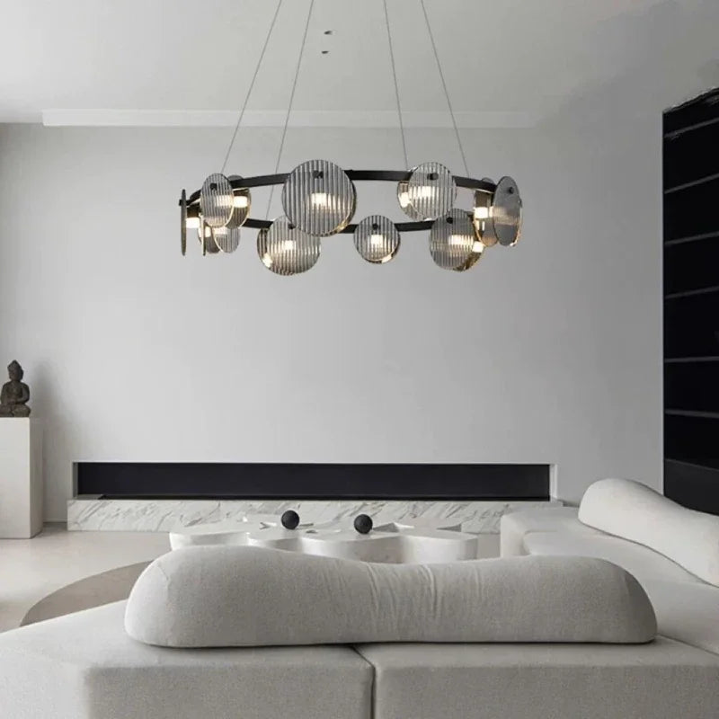 lustre moderne en verre minimaliste pour éclairage design - vue 4 sur 25