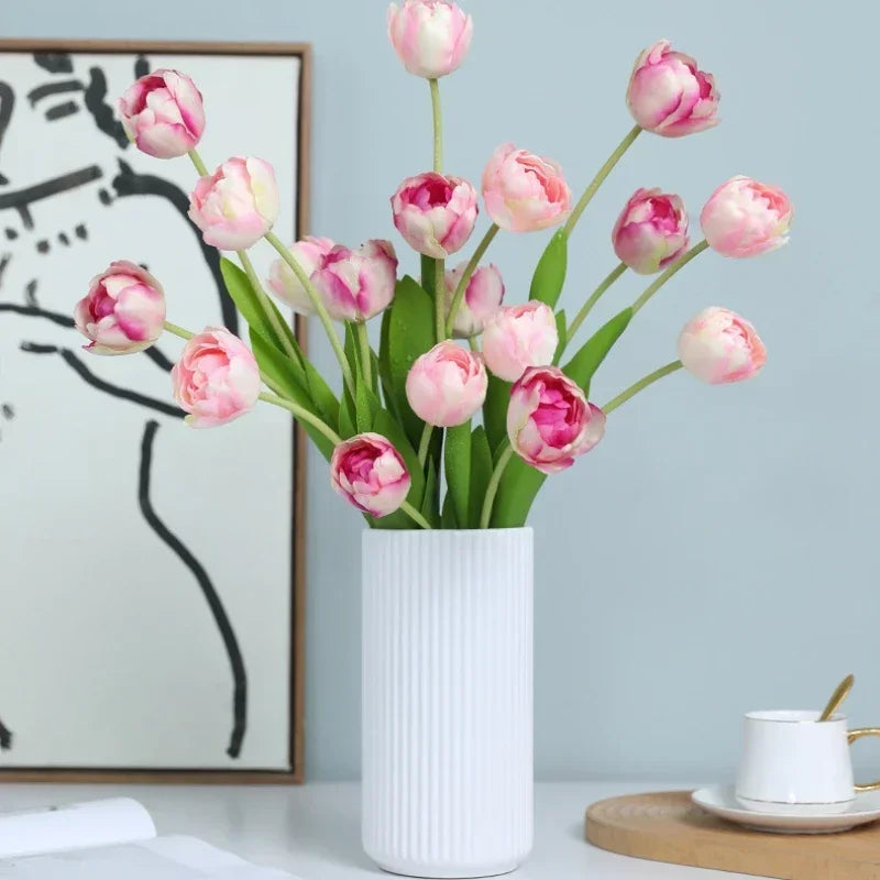 fleurs artificielles tulipes en soie décoratives pour toutes occasions - vue 7 sur 13