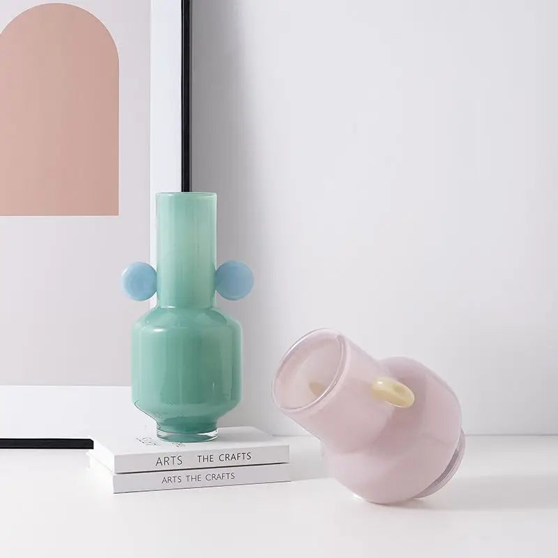 vase en vitrail fleur de dessin animé avec oreilles décoratif - vue 6 sur 9