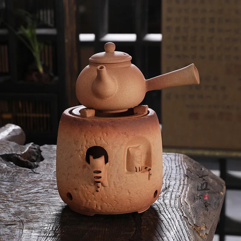 Théière céramique brute style kung fu artisanale rétro - vue 3 sur 7