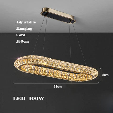 lustre en cristal doré design moderne pour intérieur élégant - vue 11 sur 11