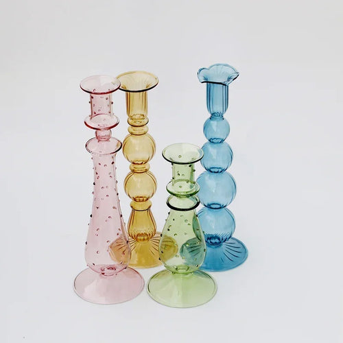 bougeoir en verre pour décoration de mariage et centre de table - vue 3 sur 11