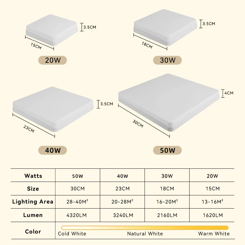 plafonnier led moderne carré pour intérieur design élégant - vue 5 sur 18