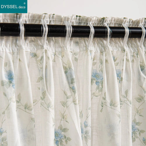 Rideau voile transparent motif floral style moderne salon - vue 7 sur 8