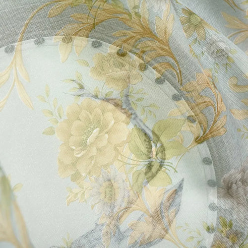 Rideau occultant floral style européen pour salon chambre