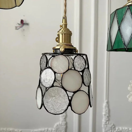 lustre en verre fait main style tiffany pour décoration intérieure - vue 15 sur 15