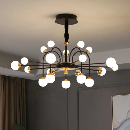 lustre moderne en boule de verre design nordique créatif luxe - vue 2 sur 13