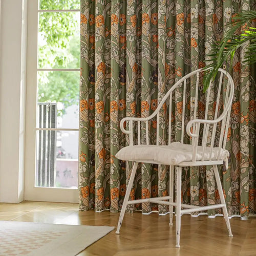 Rideau occultant motif floral moderne pour salon chambre - vue 2 sur 8