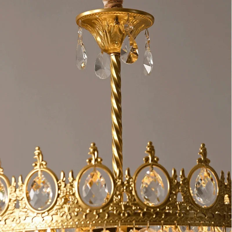suspension dorée en cristal pour décoration intérieure élégante - vue 4 sur 7