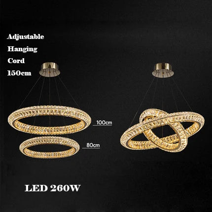 lustre en cristal doré design moderne pour intérieur élégant - vue 9 sur 11