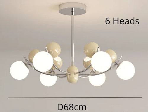 lustre moderne en verre en forme de fleur créatif et rétro - vue 10 sur 9
