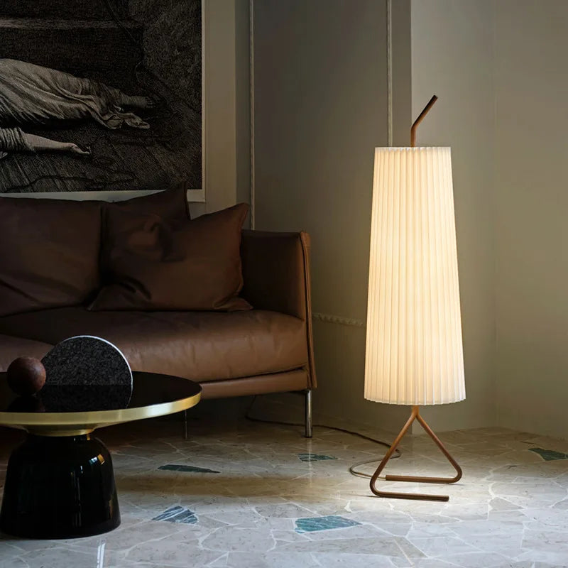 lampadaire plissé vintage minimaliste style japonais moderne