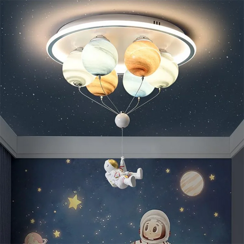 sandyha lampe plafond led astronaute planète pour enfants - vue 2 sur 8