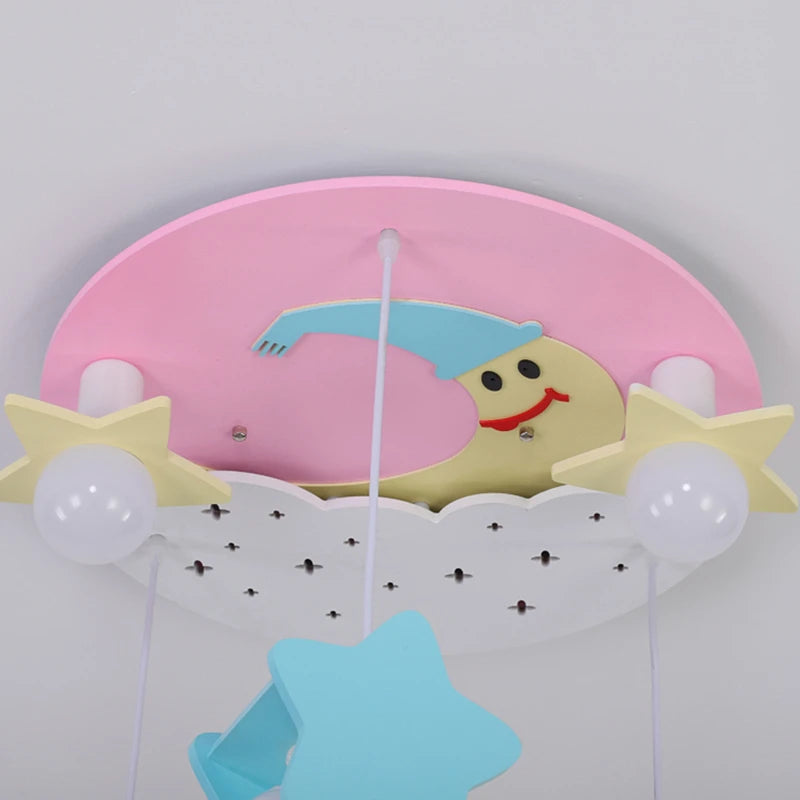 plafonnier lune kawaii pour chambre fille design scandinave moderne - vue 6 sur 8