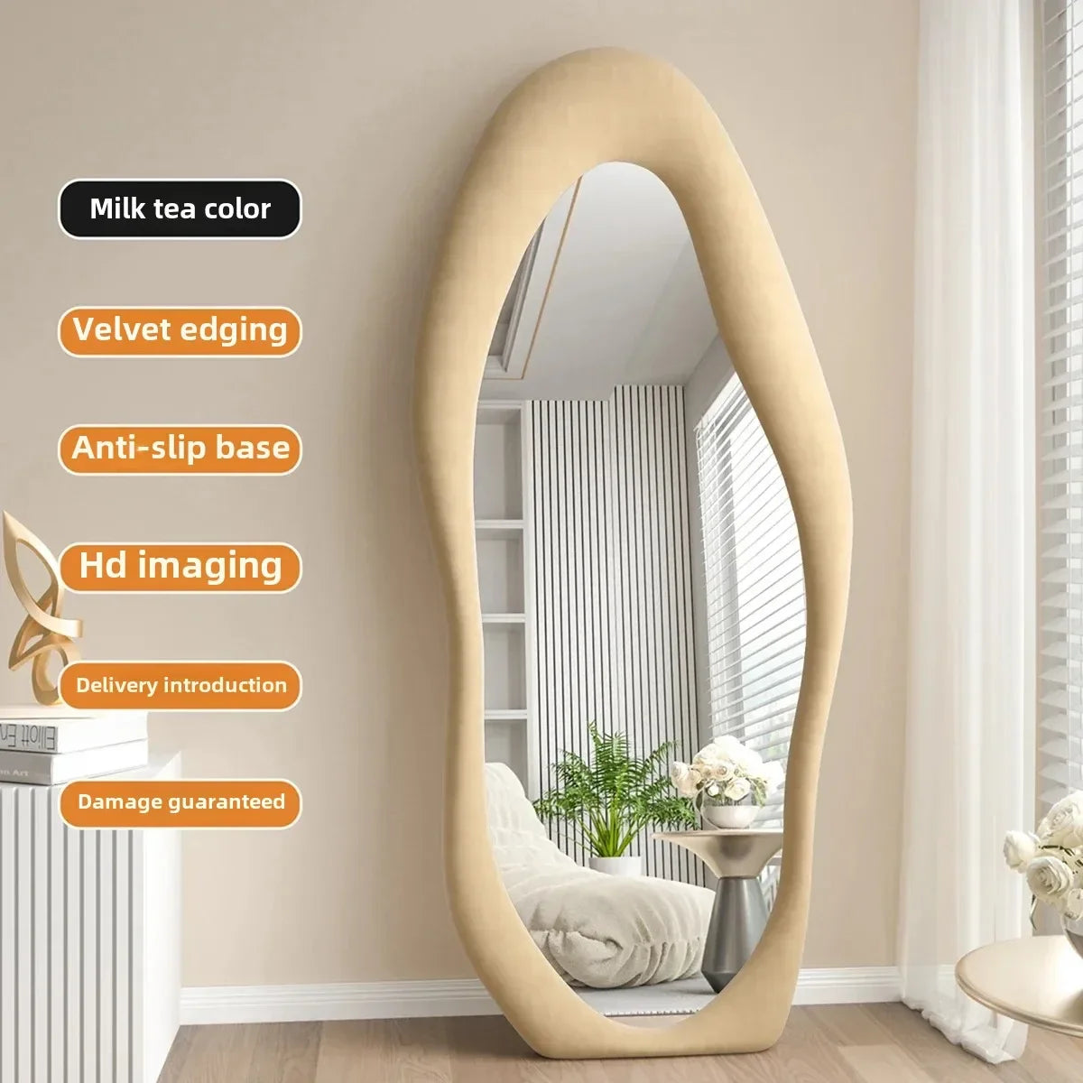miroir intégral ondulé design nordique pour décoration intérieure - vue 13 sur 13