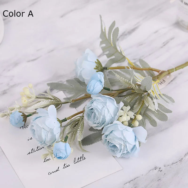 bouquet de roses artificielles en tissu pour déco mariage et maison - vue 13 sur 14