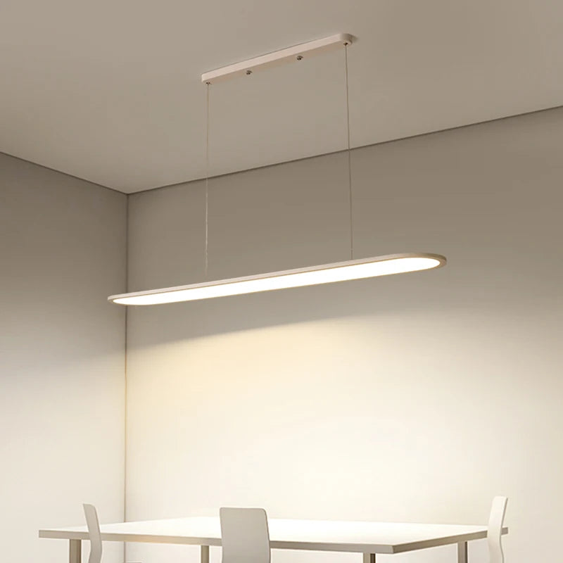 lustre led moderne simple restaurant nordique rectangulaire créatif - vue 3 sur 22