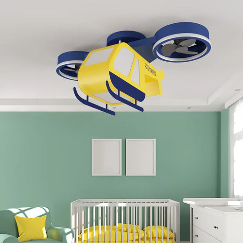 sandyha lampe led acrylique design hélicoptère dessin animé pour enfants - vue 5 sur 7