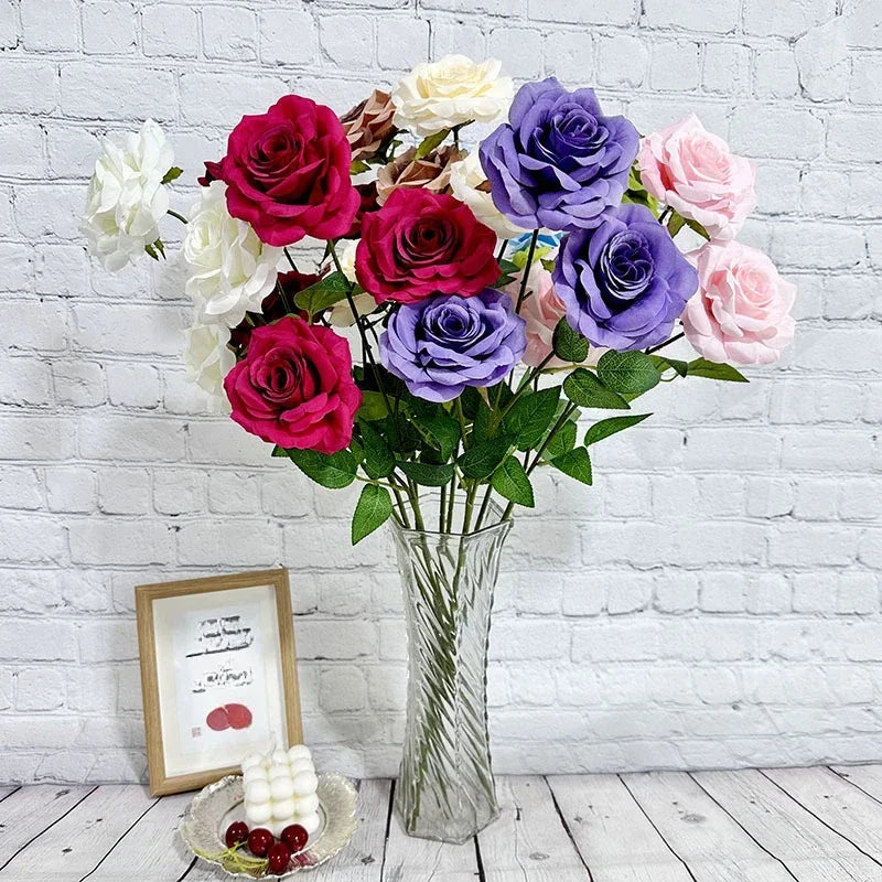 décoration florale en soie avec roses et branches pour fêtes - vue 6 sur 14