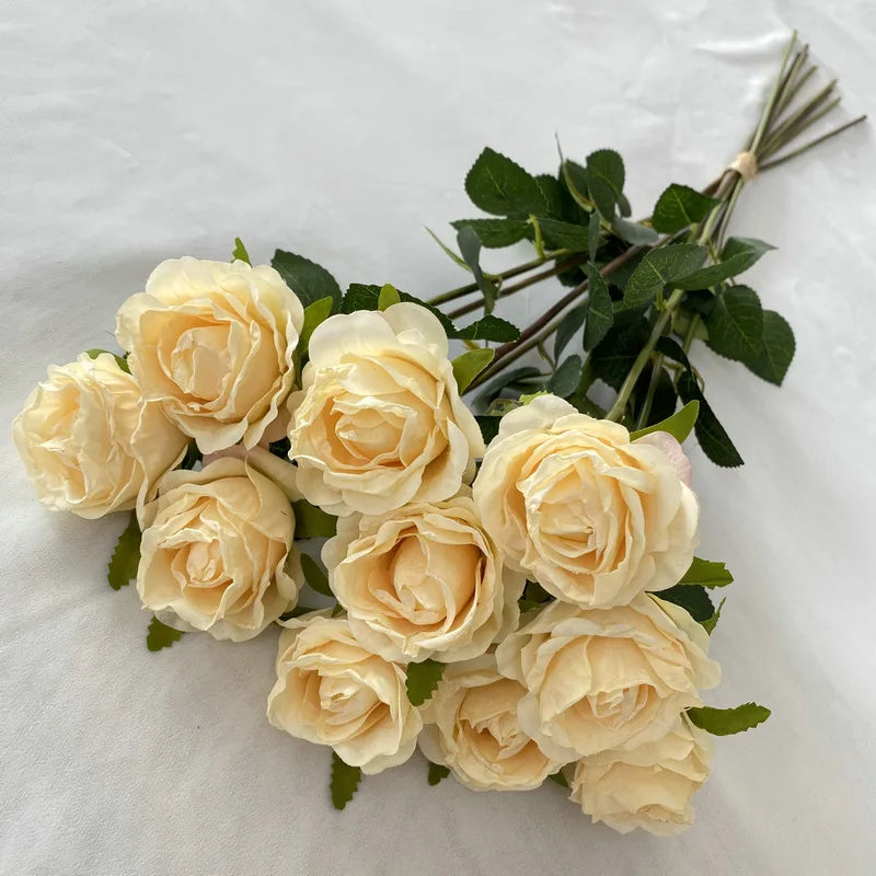 bouquet de roses artificielles pour décoration de mariage et jardin - vue 9 sur 11
