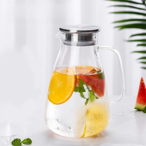 carafe en verre borosilicate 2600 ml avec couvercle