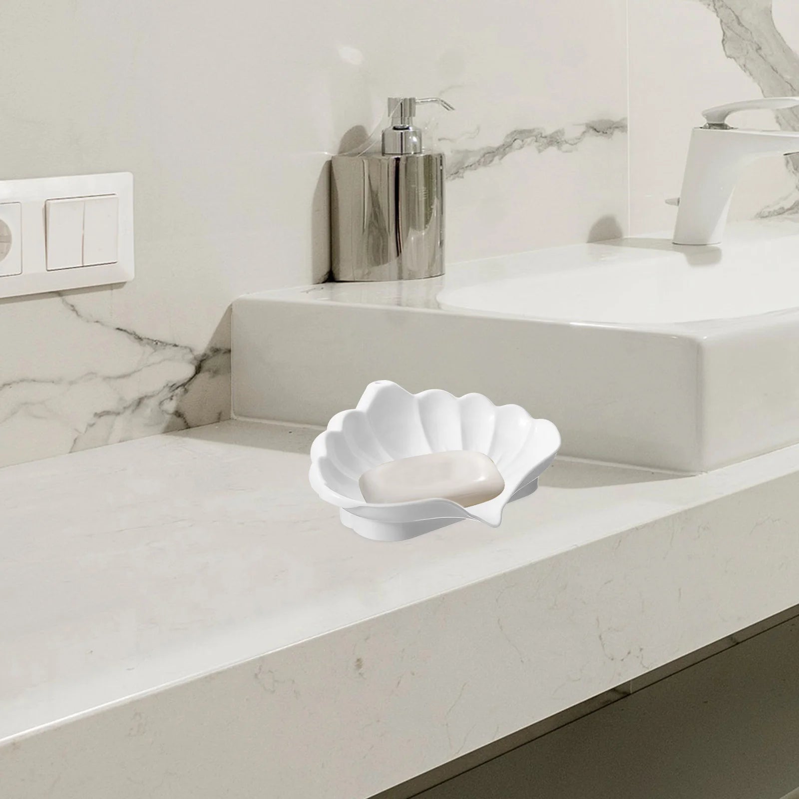 porte-savon coquillage support de bureau en polypropylène pour rangement - vue 6 sur 7