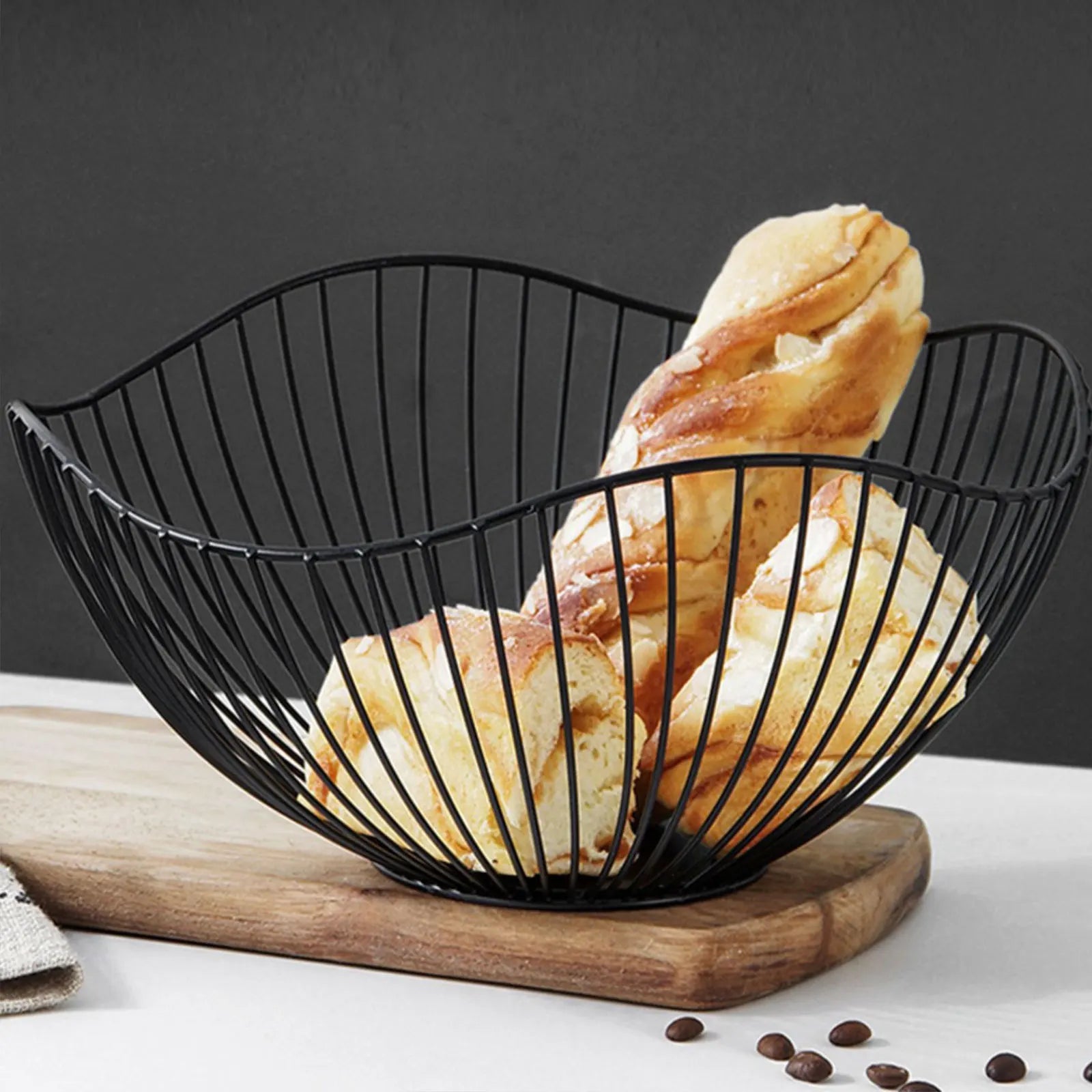 paniers à fruits en métal pour rangement cuisine et desserts - vue 6 sur 14