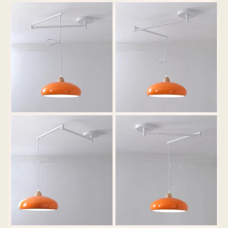 Lustres à bascule de Table à manger modernes LED peuvent être déplacés lampes à long poteau nordique Simple télescopique pliant lustre à bras Long - vue 7 sur 22