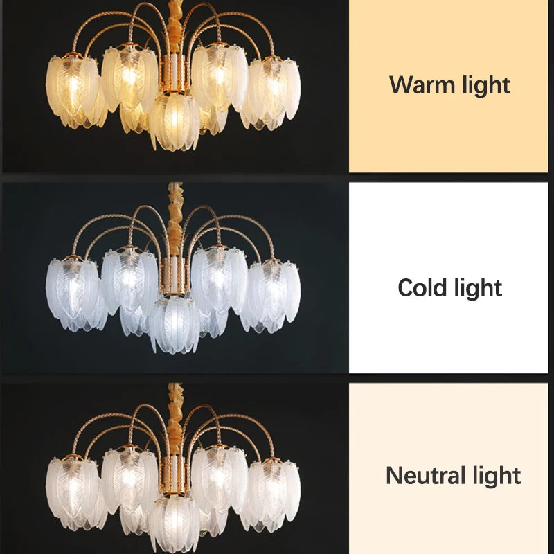 SANDYHA moderne luxe cristal plume Style lustres chambre lampe à LED salon salle à manger intérieur décor à la maison suspension éclairage - vue 5 sur 11