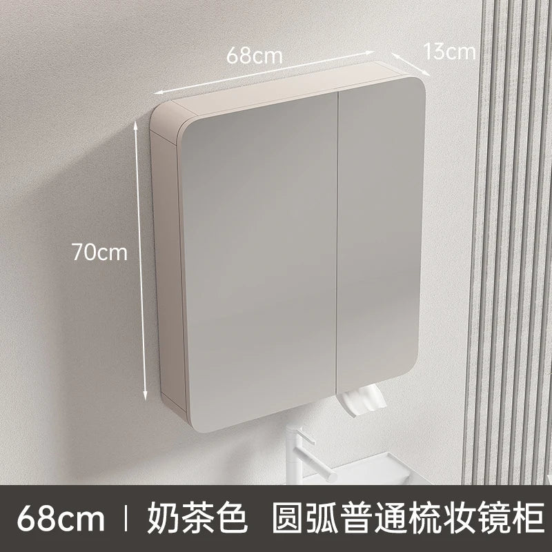 armoire circulaire en aluminium avec miroir éclairage intelligent et rangement - vue 17 sur 32